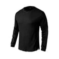 thumbnail image 5 of Hanerdun Men Basic Long Sleeve T-Shirts Male Solid Pullover Tee Tops Black S, 5 of 5