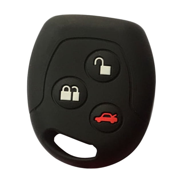 3 Buttons Silicone Car Key Case Holder Remote Key Fob Cover Protector Black 1 Set