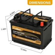 Anlibatt Car AGM Battery Group Size 48 H6 Start Stop Battery 12V 70Ah 760CCA Maintenance Free Rechargeable