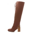 thumbnail image 3 of Ferwind Women's Riding Boots Over-the-Knee Slouch Suede Lace-up Adult Taupe  9, 3 of 8