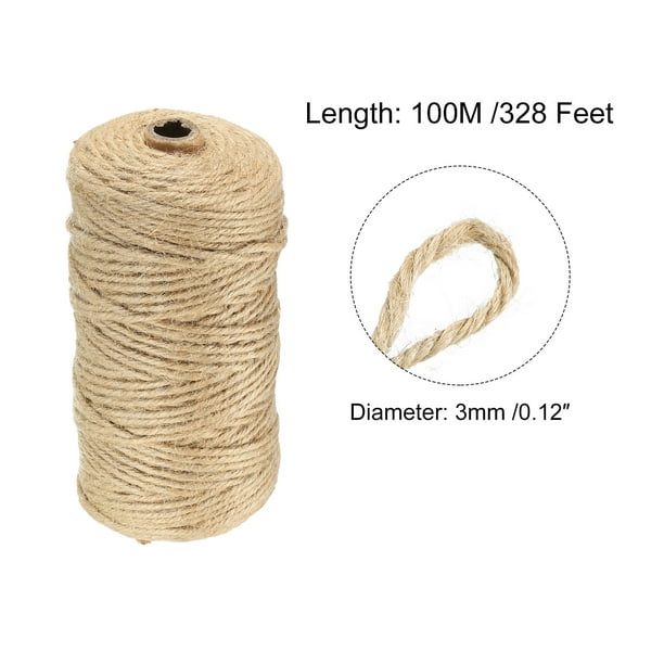 Unique Bargains Uxcell Jute Twine 3mm, 328 Feet Long Brown Twine Rope For Diy Subjects