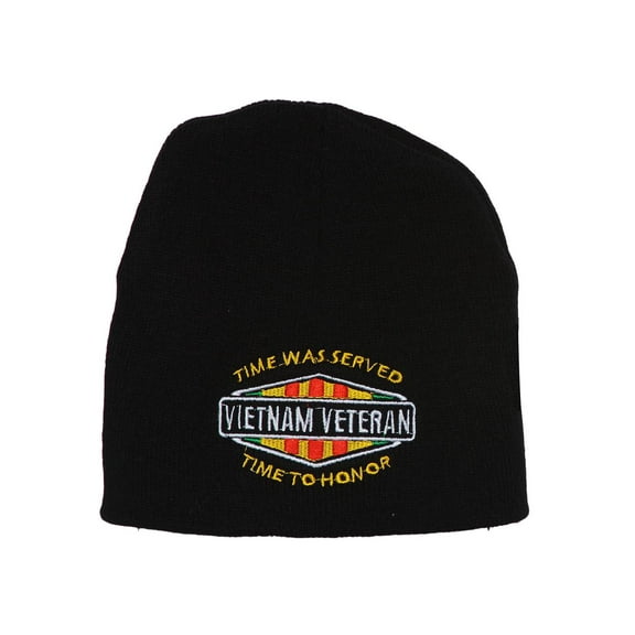 Vietnam Veteran "Time Was Served, Time to Honor" Black Short Beanie