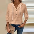 thumbnail image 2 of NMMUED Hoodies for Women Waffle Knit Tops for Women Loose Fit Hoodie Womens Hoodies Pullover Casual Sweatshirts for Women Y2k Hoodie Winter Hoodie Beige L, 2 of 9