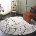 thumbnail image 2 of SAFAVIEH Hanna Brooke Abstract Area Rug, Grey/Ivory Dark Grey, 6'7" x 6'7" Round, 2 of 10