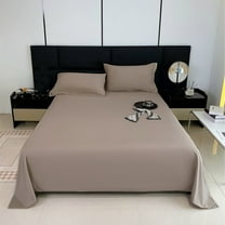 Xaoshaoyi Queen Sheet Set, Dormitory Single Bed Sheet Skin Friendly Cotton Home Solid Color Easy Double Brushed Bed Sheet Breathable, Durable & Cooling Sheets(Khaki)