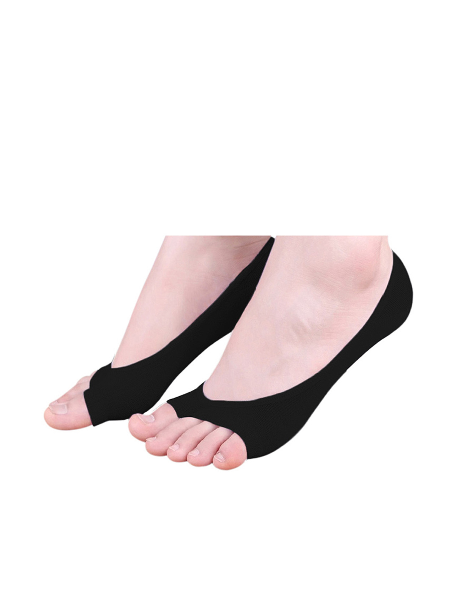 Allegra K Women's Low Cut No Show Heel Grip Toeless Boat Socks - image 3 of 6