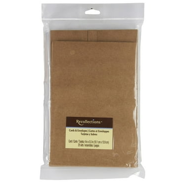 27 Packs: 25 ct. (675 total) 4" x 5.5" Kraft Cards & Envelopes by Recollections®