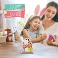 thumbnail image 4 of Adornos de madera de Pascua | Decoración de mesa para el hogar | Artesanía de madera multicolor | Decoración de escritorio duradera | Ambiente romántico | 10x8x1cm | Pieza única | Idea de regalo de, 4 of 6