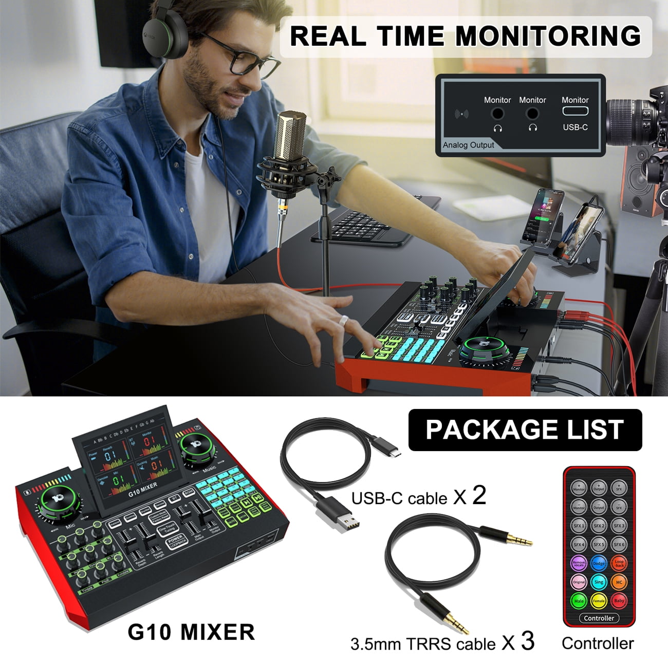 tenlamp G10 USB Audio Interface with Mixer & Vocal Kuwait Ubuy