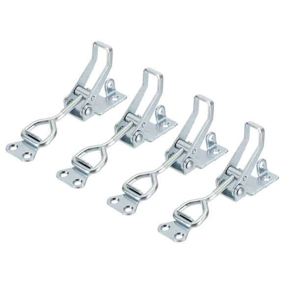 Uxcell 4pcs Adjustable Toggle Clamp M6x35mm 396bs 4002 Style w Lock Hole, Silver