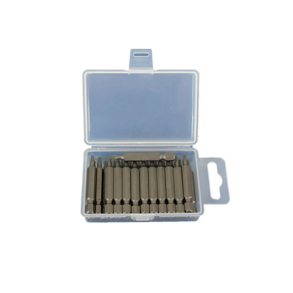 TEMO 25 pc T10 Torx 6 Point Impact Ready 2 Inch (50 mm) Length Screwdriver Insert Bits Hex Shank with Quick Release Slot