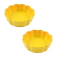 thumbnail image 1 of Qeeadeea Small Round Baking Dish Set Of 2, Round Ceramic Pie Plate, Colorful Ceramic Casserole Dish-yellow-15x15x5cm, 400ml, 1 of 7