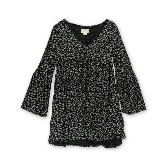 Ralph Lauren Womens Bell-Sleeve Empire Dress, Black, X-Small