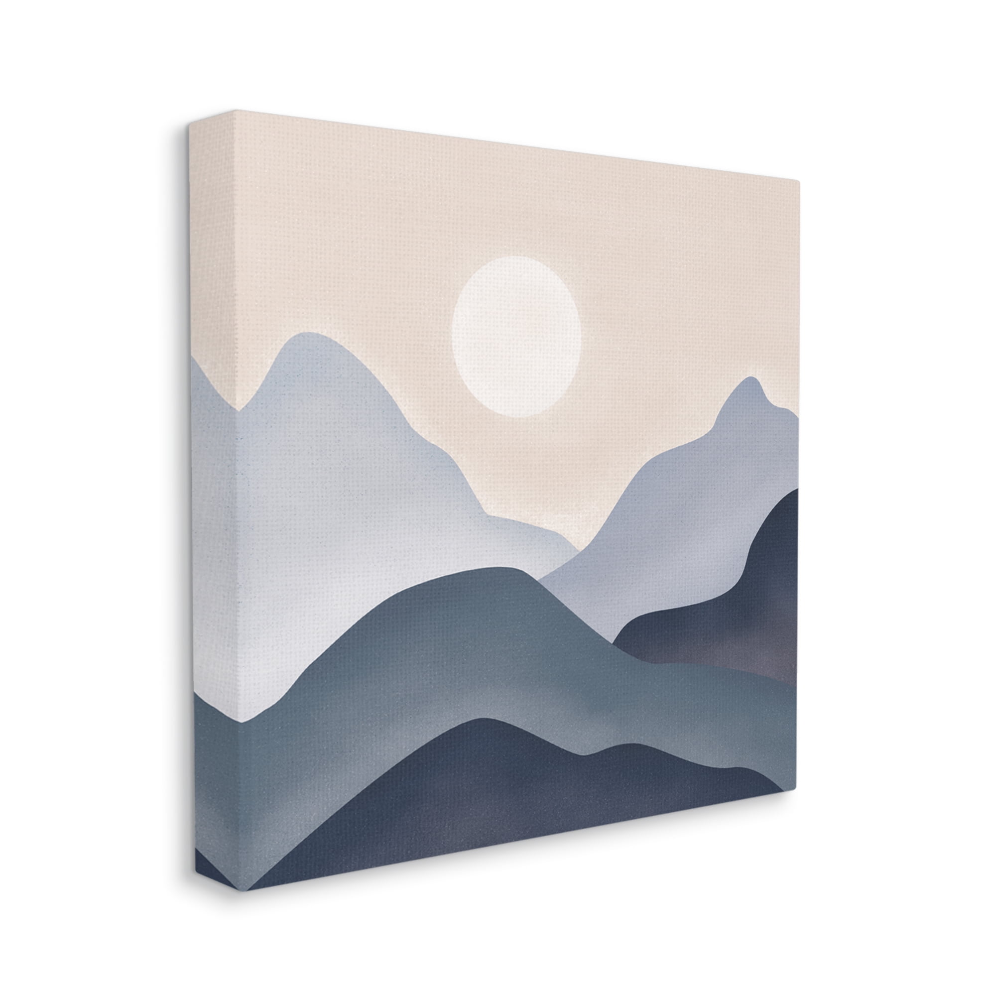 Stupell Industries Towering Mountain Peaks Abstract Shining Moon Sun Graphic Art Gallery Wrapped Canvas Print Wall Art, Design by JJ Design House LLC