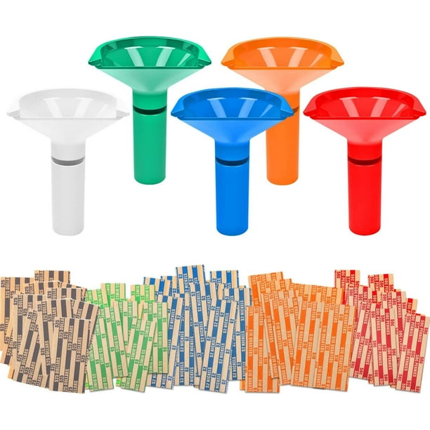 Coin Counters & Coin Sorters Tubes Bundle of 5 ColorCoded Coin Tubes
