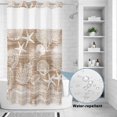 thumbnail image 2 of No Hook Shower Curtain, Brown Coastal Shower Curtains for Bathroom with See Through Top Window, Nautical Starfish Coral Jellyfish Shell Sea Waterproof & Washable Bath Curtain Narrow 54"x78", 2 of 9