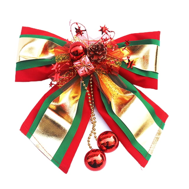Gran Lazo De Navidad Para La Decoración De La Ventana Del Hogar Colgante Árbol De Navidad Adornos De Decoración Con Lazo Methold HA039040-00