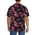 thumbnail image 3 of Pofeuu Humming Bird And Tropical Print Mens Casual Short Sleeve Shirts Beach Summer Spread Collar Pocket Tops Men's Casual Short-sleeved Shirt-X-Large, 3 of 5