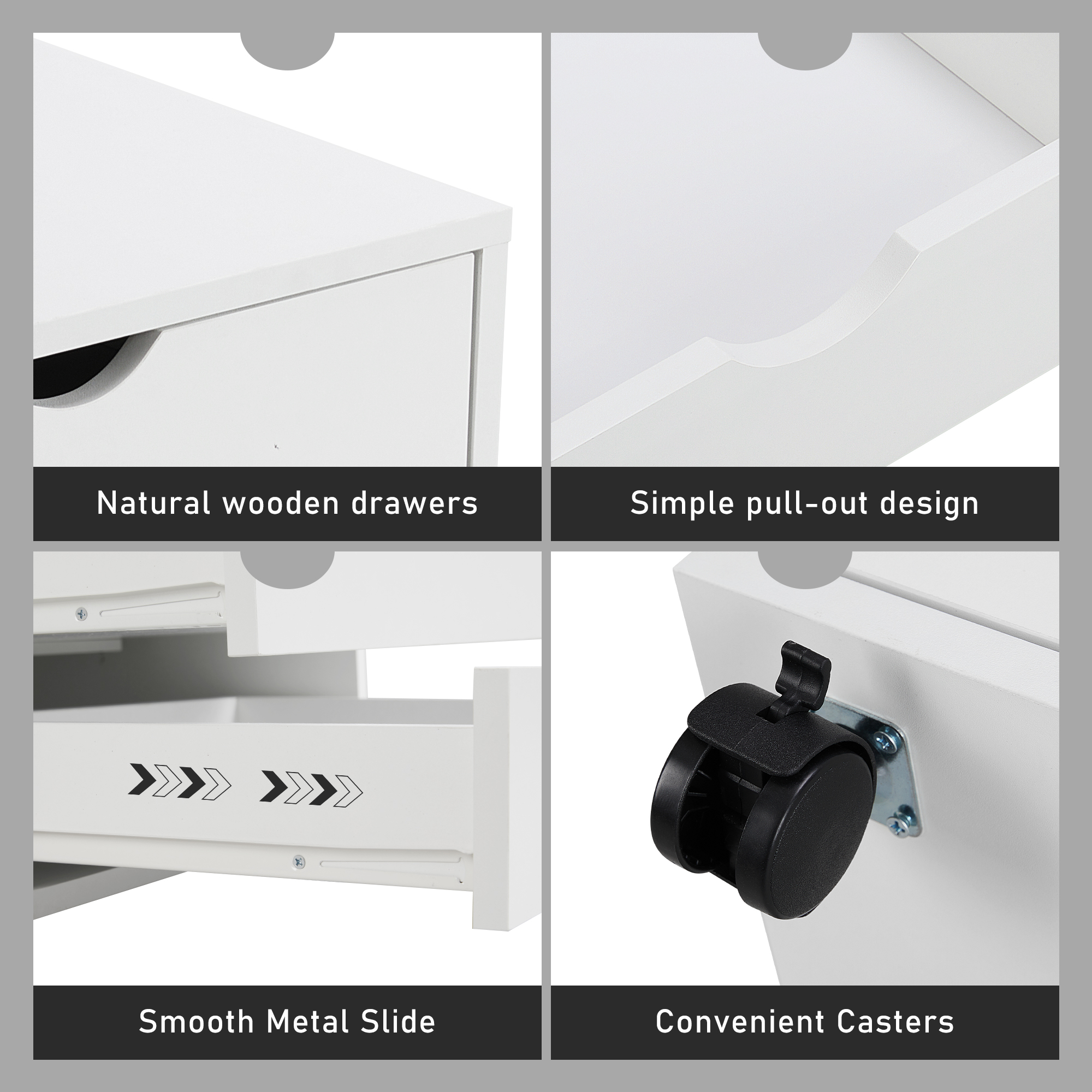 EDX 5-Drawer Dresser with Wheels, White photo 4