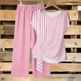 thumbnail image 2 of Summer 2 Piece Sets,2 Piece Outfits for Women Casual Tracksuit Short Sleeve Tops and Wide Leg Long Pants Matching Lounge Sets, 2 of 5