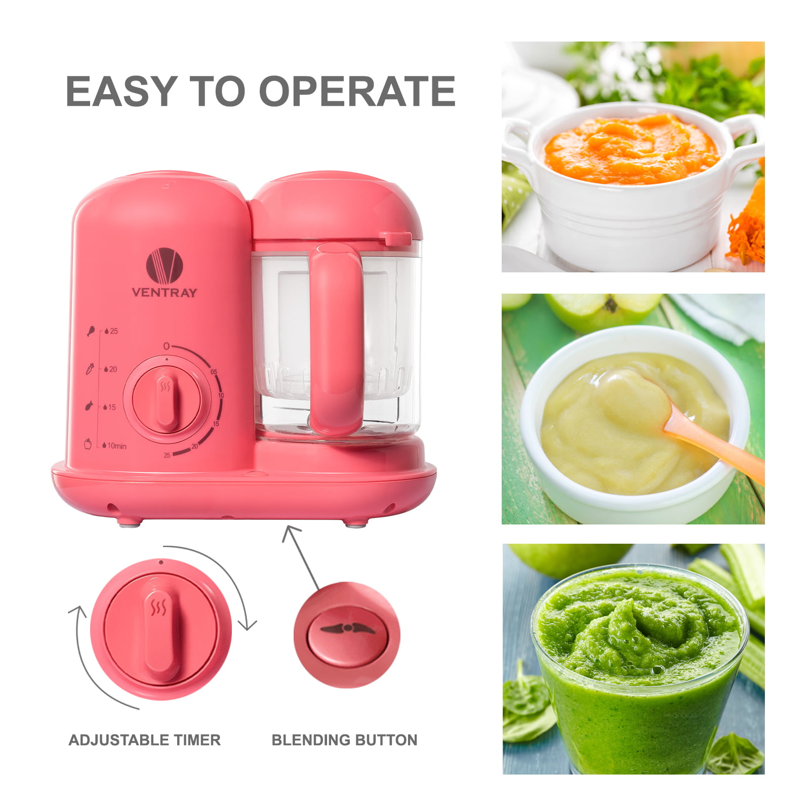 Ventray Baby Food Maker Multi-function All-in-One Processor - Purple