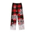 thumbnail image 4 of successthop Christmas Pajamas for Women 2 Piece Plaid Long Sleeve Snowman Shirts Xmas Holiday Sleepwear with Pockets, 4 of 6