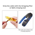 thumbnail image 5 of Juego de herramientas de crimpado RJ45, pelacables y cortador todo en uno con 50 conectores de paso CAT6, 50 conectores RJ45 C como se muestra, 5 of 5