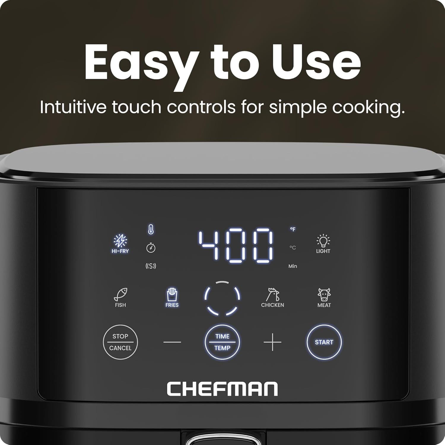 Air Fryer – 4 QT Compact Airfryer for Quick & Easy Meals, Features Hi-Fry Technology for Extra Crisp, Easy-View Window, Touch Controls with 4 Presets, Nonstick & Dishwasher Safe Basket - Black