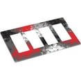 thumbnail image 3 of Sdmnsg-T Red Gray Abstract Print Quad Rocker Decorative Electrical Receptacle Outlet Plates Covers for Bedroom Kitchen Farm House Decor 8x4.5 in, 3 of 5
