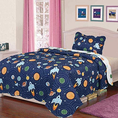 Sapphire Home 2pc Twin Size Reversible Bedspread Quilt Set Bedding for ...