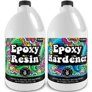 Hippie Crafter Epoxy Resin Crystal Clear Resin Kit Art and Tabletop | 2 Part Countertop (1 Gallon Set)