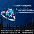 thumbnail image 2 of Gem Stone King 3.70 Ct Oval Swiss Blue Topaz Red Created Ruby 925 Sterling Silver Ring, 2 of 6