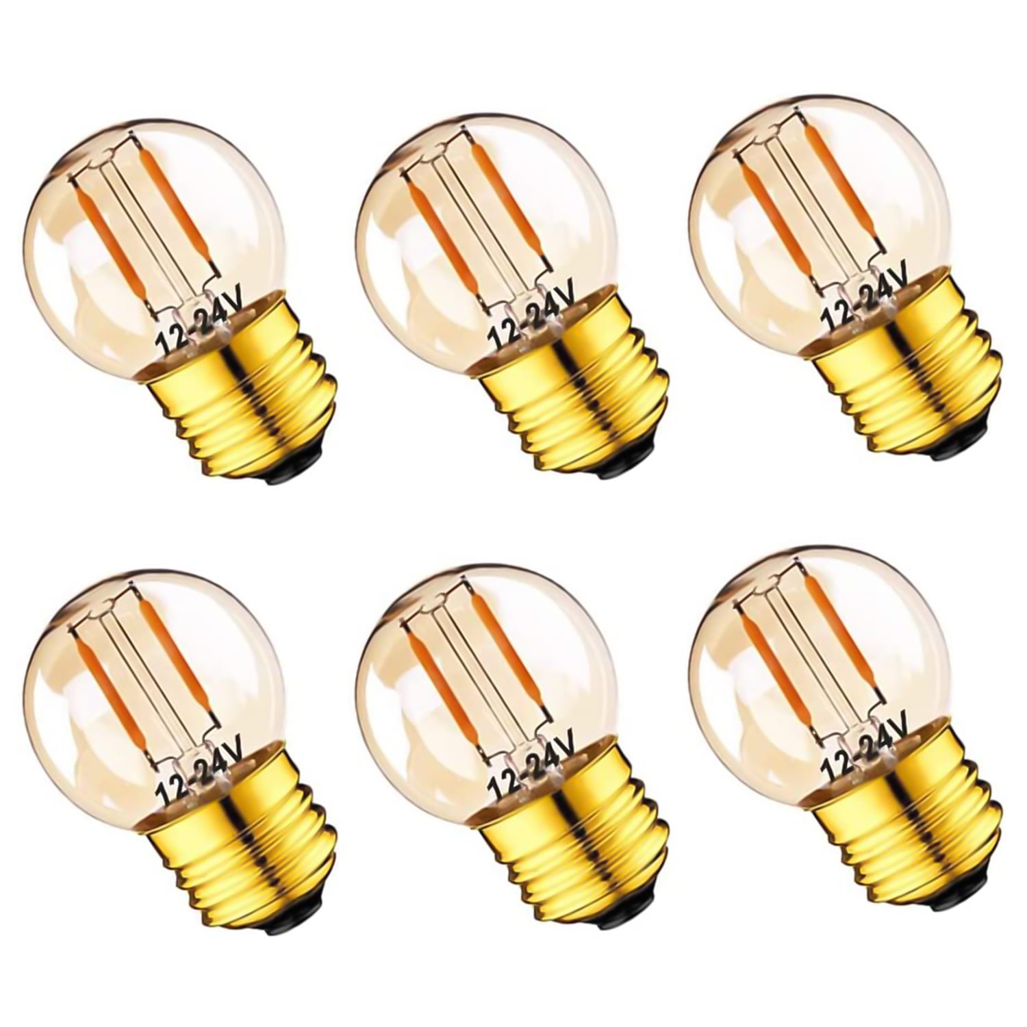 G40 12V 24V 1Watts LED Edison Bulb Warm White 2200K Low Voltage LED