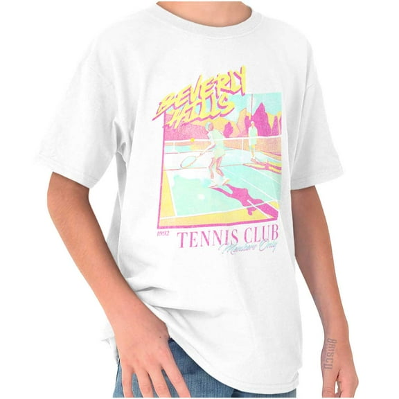 Retro Beverly Hills Tennis Club Crewneck T Shirts Boy Girl Teen Brisco Brands S