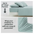 thumbnail image 2 of KriKac Extra Deep Pocket King Sheet Set, 6-Piece Ultra-Soft Microfiber Bed Sheets with 21" Deep King Fitted Sheet, Oversize Flat Sheet, 4 King Pillowcases, Sky Blue, 2 of 8