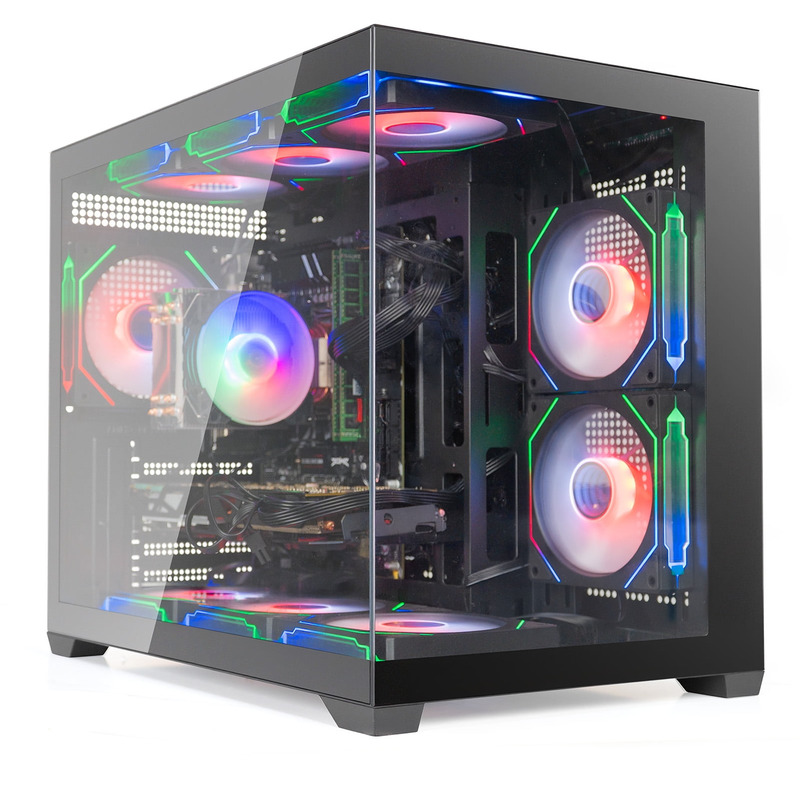 Gaming PC Desktop, Intel Core i7-9700K, GTX 1660, 16GB DDR4, 512GB SSD + 1TB HDD, 9-Fan & RGB Accessories,WiFi6 BT5.4,450W, Fast & Reliable for Smooth 1080p Gaming