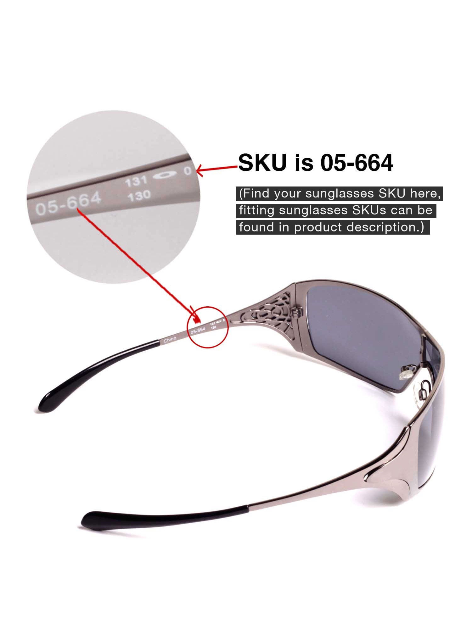 Walleva Polarized Titanium + Black Replacement Lenses For  display picture 1