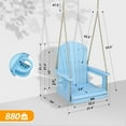 thumbnail image 4 of UBesGoo 1-Person Heavy Duty Patio Hanging Swing,880 LBS HDPE Porch Swing with Rotatable Cup Holder & Adjustable Chains,Patio Hanging Swing Chair for Porch, Yard, Tree, Garden (Lake Blue), 4 of 8
