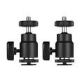 thumbnail image 2 of Amdohai 2pcs 360° Rotary Mini Ball Head Hot Shoe Adapter 1/4" Screw Thread Base for DSLR Camera LED Light Monitor Tripod Monopod, 2 of 7