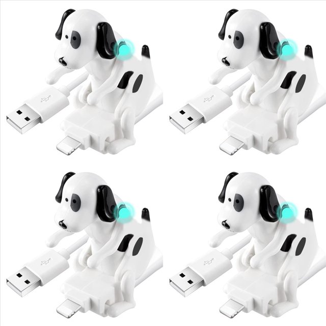 4X Cargador Divertido del Perro del Humping del Cable del USB para el 13/12/11 y MáS, Cable USB RáPido del Cargador del Perro Manchado MóVil