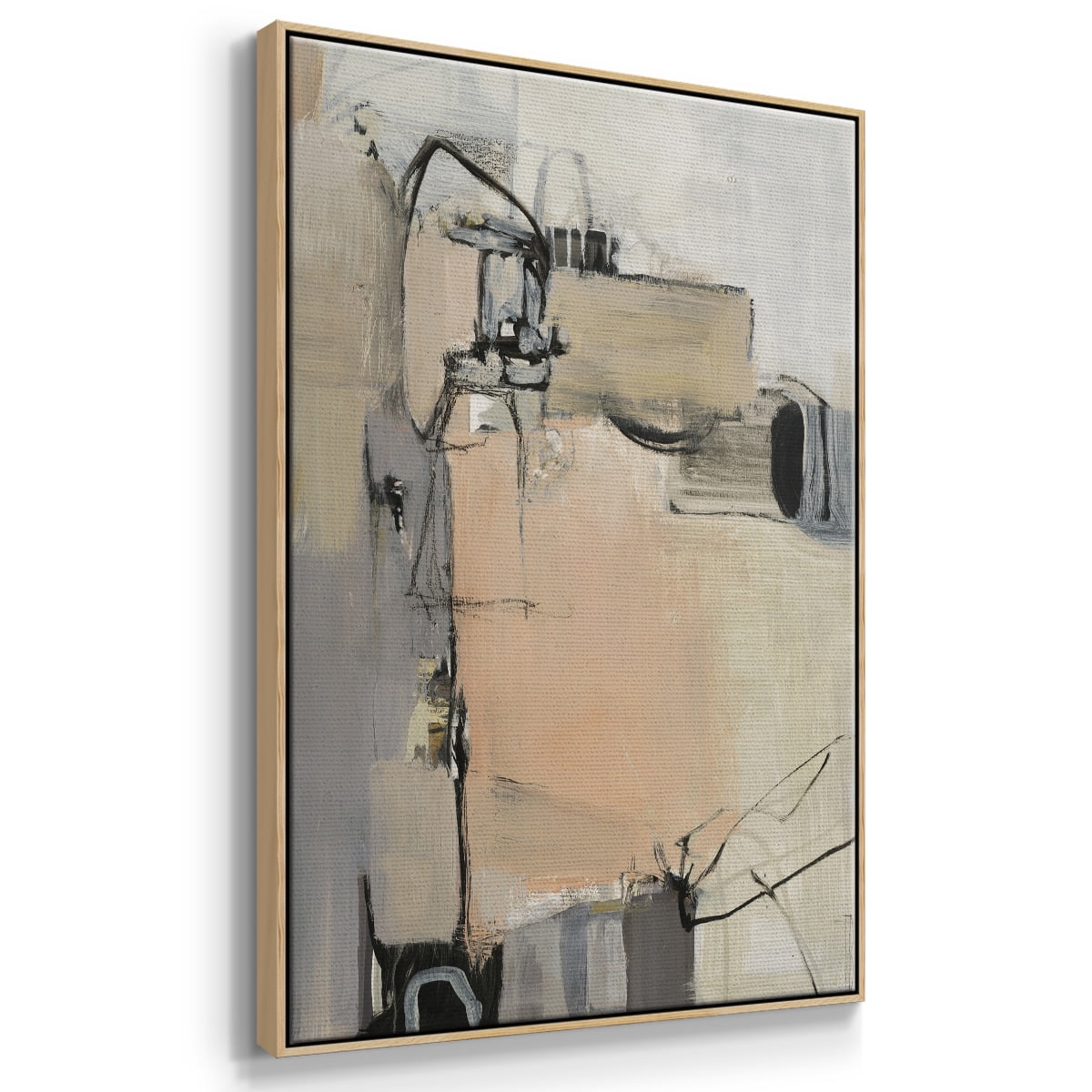 Sandstone Framed Premium Gallery Wrapped Canvas - Ready to Hang - 27 x 41 - Natural Wood Floating Frame