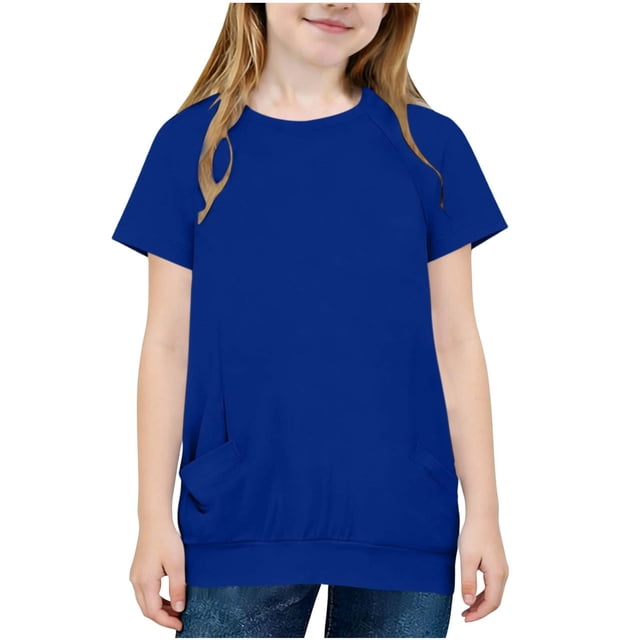 Girls Hooded Sweatshirt for Kids Double Pocket Pullover Top Medium Large Size