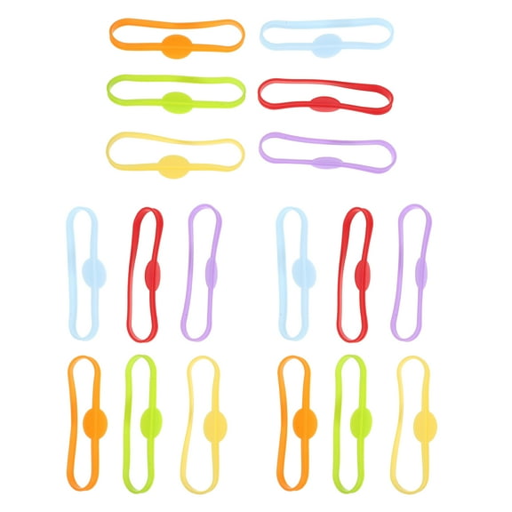 18 Assorted Color Wine Glass Markers Silicone Bands for Drink Identification at Parties