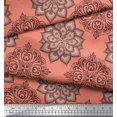 thumbnail image 2 of Soimoi Poly Georgette Fabric Floral Mandala Print Sewing Fabric Yard 42 Inch Wide, 2 of 3