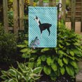 thumbnail image 2 of Caroline's Treasures BB8092GF Llama Q' Ara Blue Check Flag Garden Size , Small, multicolor, 2 of 3