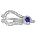 thumbnail image 2 of Unique and Luxurious, 2 Carat Designer Sapphire and Diamond Wedding Ring Set in White Gold, 2 of 4