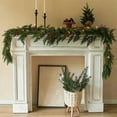 thumbnail image 6 of Kugisaki Christmas Decor Christmas Simulation Green Pine Leaf, 1.8m/71 Inch Christmas Garland with Red Berries, Festive Greenery Decor for Fireplace Wall Stair Dining Table, 6 of 8
