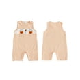 thumbnail image 2 of BemeyourBBs Baby Halloween Plaid Overall Romper Pumpkin Ghost Sleeveless Bodysuit, 2 of 9