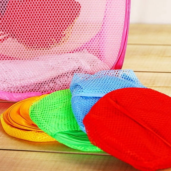 LOLIPPYY Foldable Laundry Basket with Breathable Nylon Mesh and Flexible Wire Frame, Portable Dirty Clothes Hamper for Home