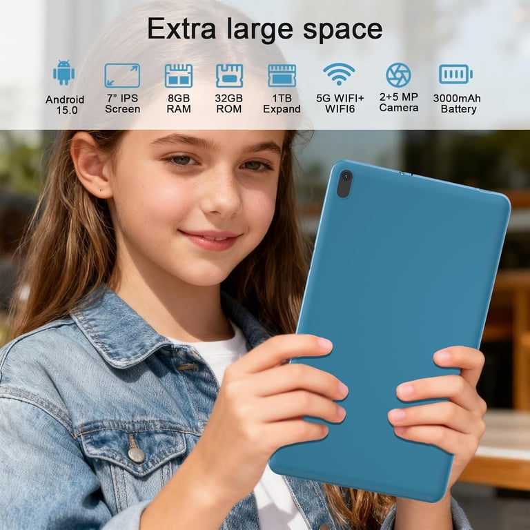 Android 15 Tablet, 7 inch Tablets 8GB RAM+32GB ROM Computer Tablet